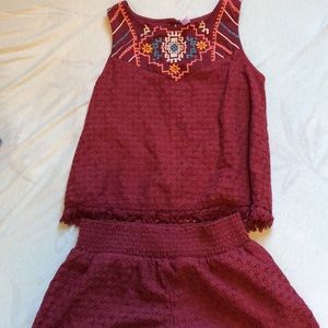 Two piece tank and short set